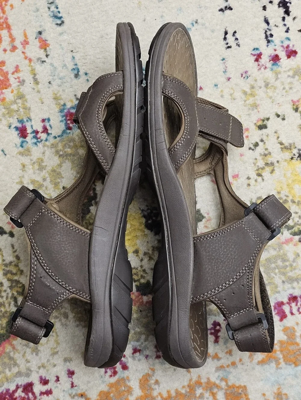 Vionic Mick Men's Size 14 Brown Hiking Sandals Adjustable Comfort Support Shoes